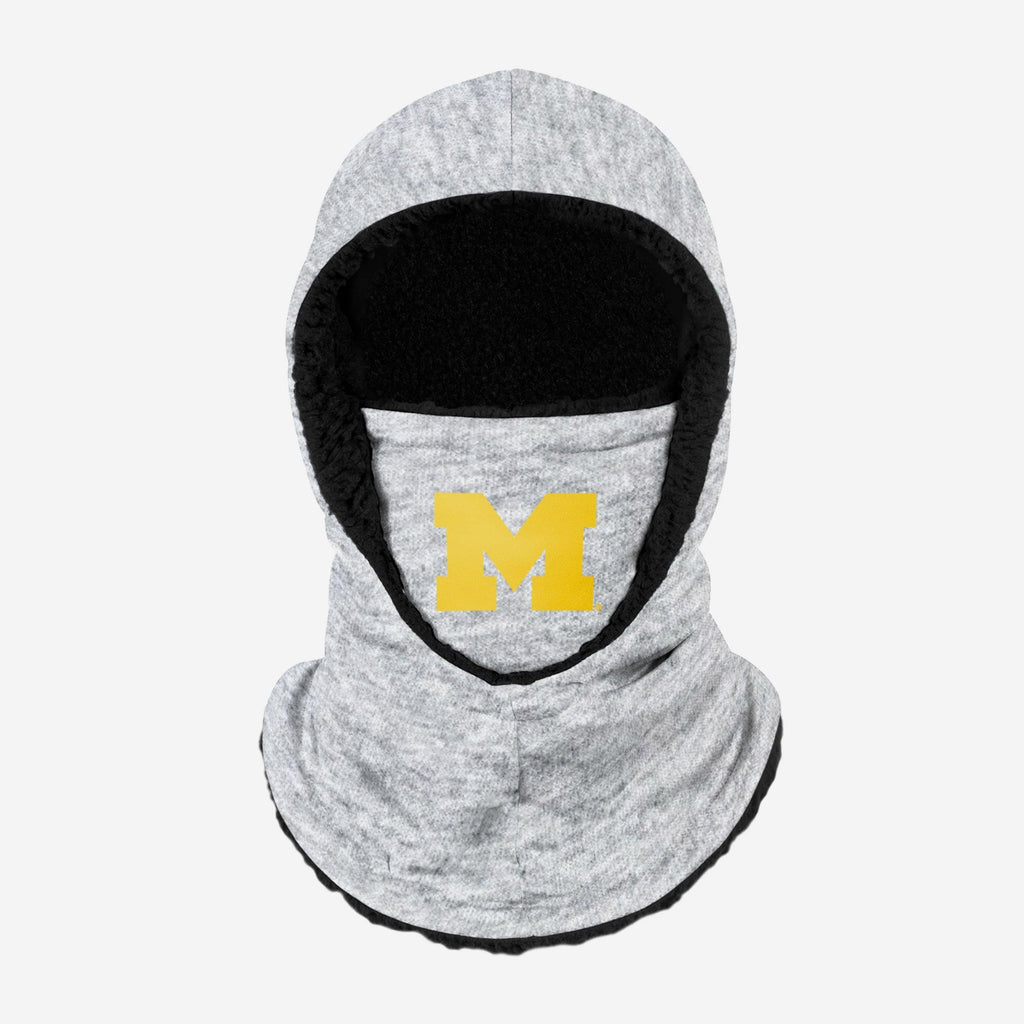 Michigan Wolverines Heather Grey Big Logo Hooded Gaiter FOCO Adult - FOCO.com