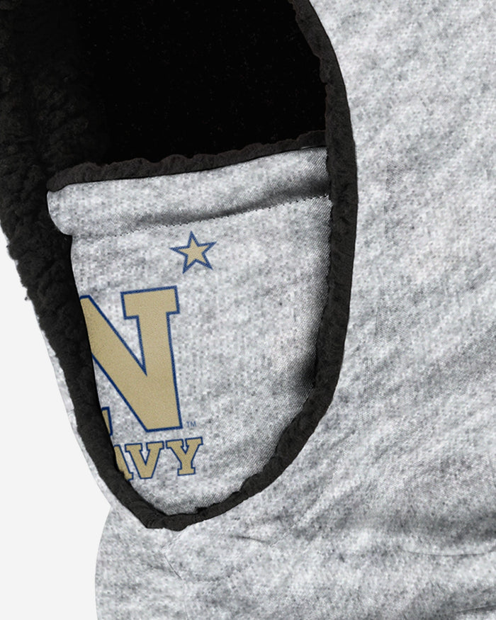 Navy Midshipmen Heather Grey Big Logo Hooded Gaiter FOCO - FOCO.com