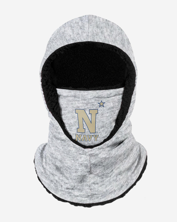 Navy Midshipmen Heather Grey Big Logo Hooded Gaiter FOCO - FOCO.com