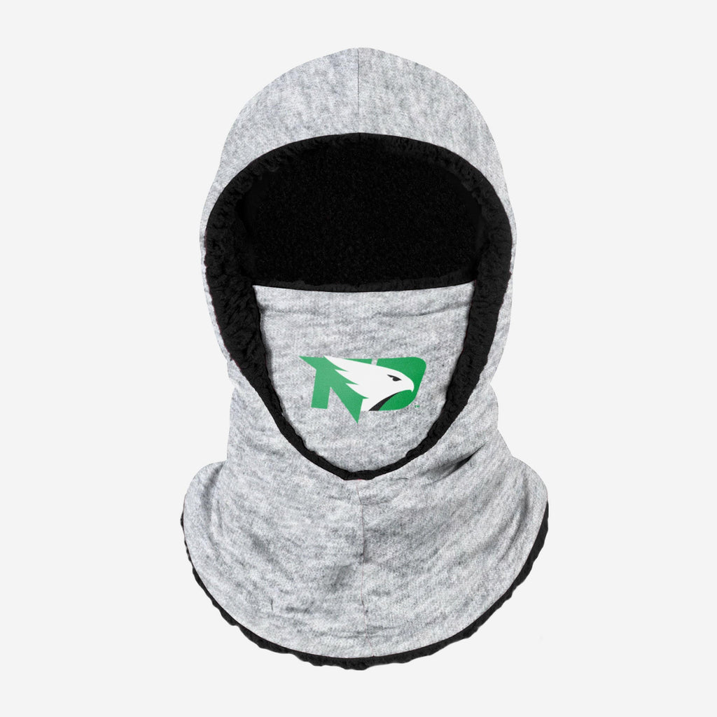 North Dakota Fighting Hawks Heather Grey Big Logo Hooded Gaiter FOCO - FOCO.com