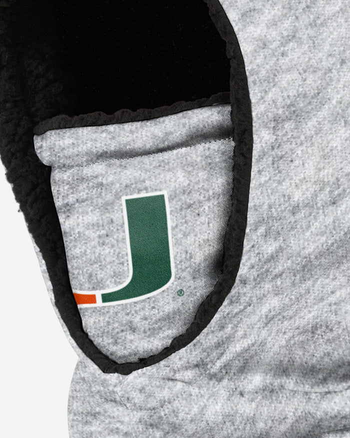 Miami Hurricanes Heather Grey Big Logo Hooded Gaiter FOCO - FOCO.com