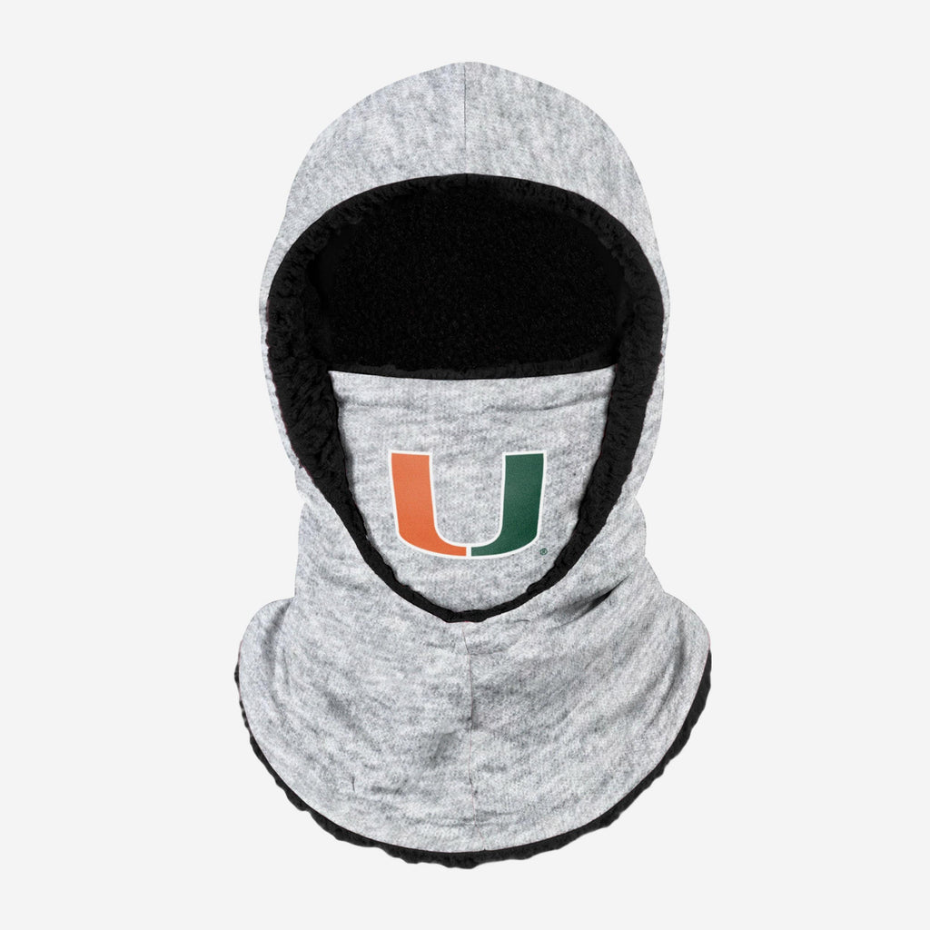 Miami Hurricanes Heather Grey Big Logo Hooded Gaiter FOCO - FOCO.com