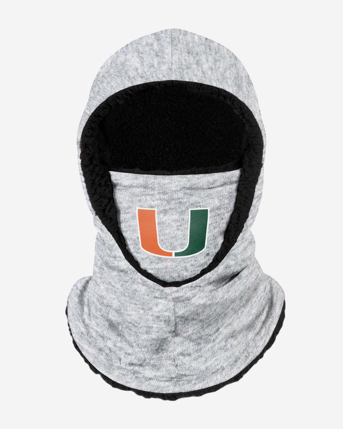 Miami Hurricanes Heather Grey Big Logo Hooded Gaiter FOCO - FOCO.com