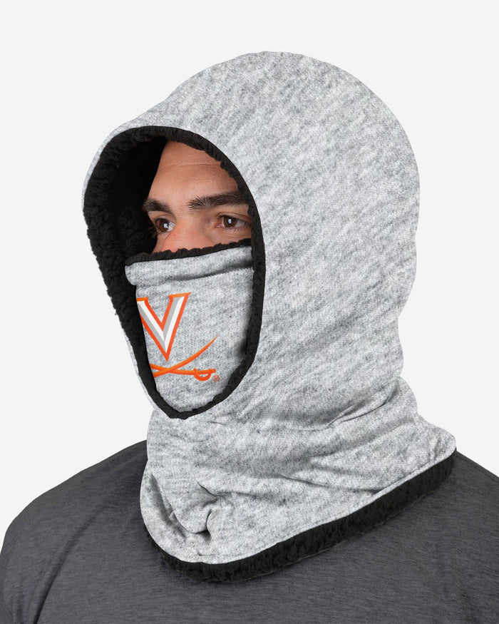 Virginia Cavaliers Heather Grey Big Logo Hooded Gaiter FOCO - FOCO.com