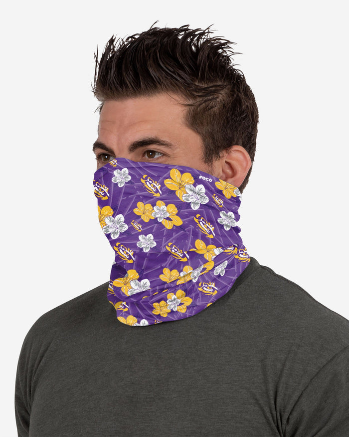 LSU Tigers Hibiscus Gaiter Scarf FOCO - FOCO.com