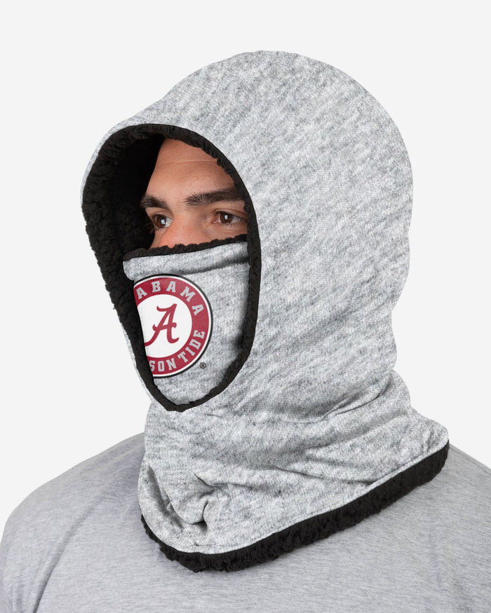 Alabama Crimson Tide Heather Grey Big Logo Hooded Gaiter FOCO - FOCO.com