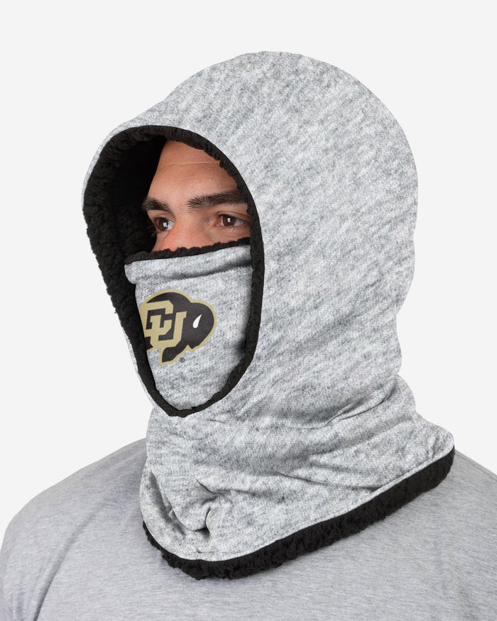 Colorado Buffaloes Heather Grey Big Logo Hooded Gaiter FOCO - FOCO.com