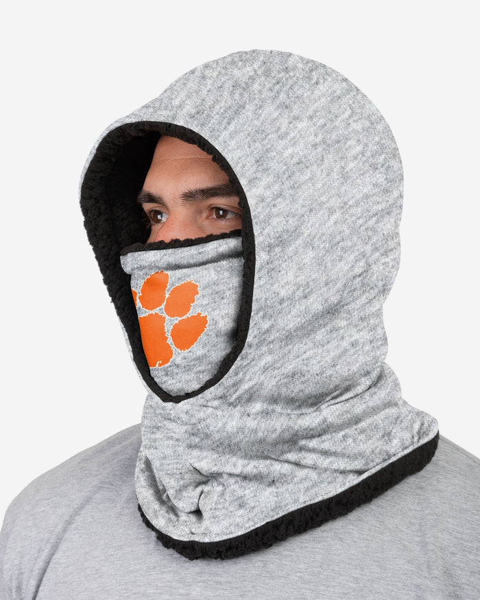 Clemson Tigers Heather Grey Big Logo Hooded Gaiter FOCO - FOCO.com