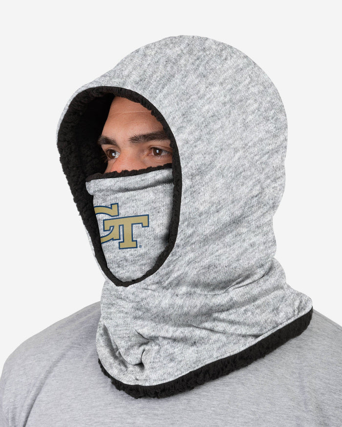 Georgia Tech Yellow Jackets Heather Grey Big Logo Hooded Gaiter FOCO - FOCO.com