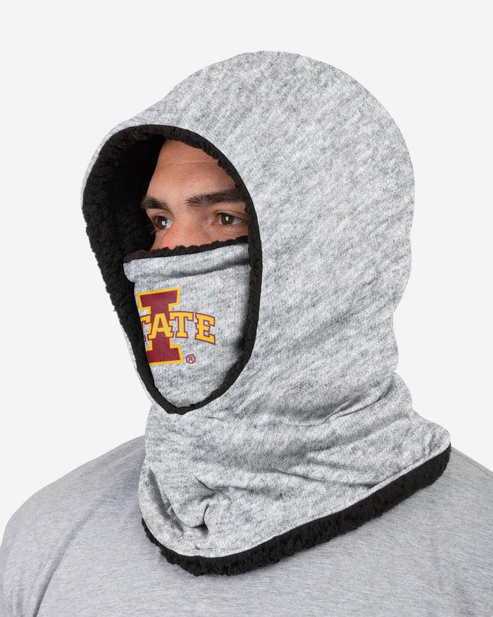 Iowa State Cyclones Heather Grey Big Logo Hooded Gaiter FOCO - FOCO.com