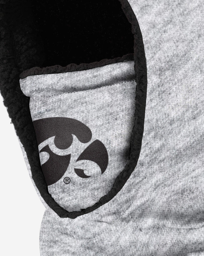 Iowa Hawkeyes Heather Grey Big Logo Hooded Gaiter FOCO - FOCO.com