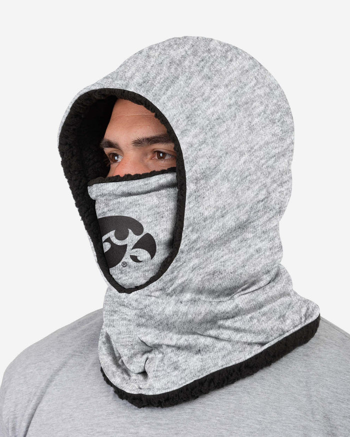 Iowa Hawkeyes Heather Grey Big Logo Hooded Gaiter FOCO - FOCO.com