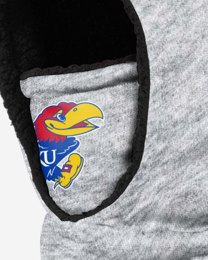 Kansas Jayhawks Heather Grey Big Logo Hooded Gaiter FOCO - FOCO.com