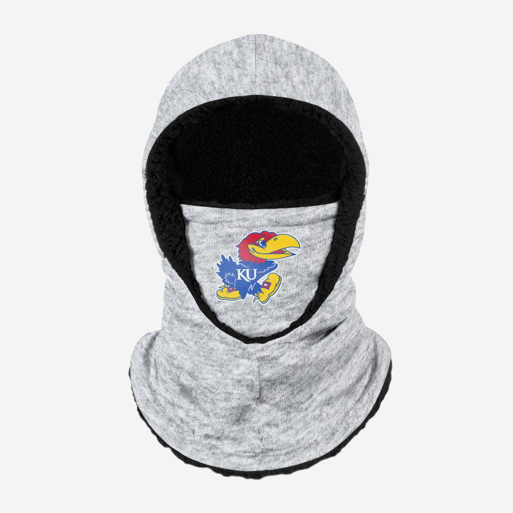 Kansas Jayhawks Heather Grey Big Logo Hooded Gaiter FOCO - FOCO.com