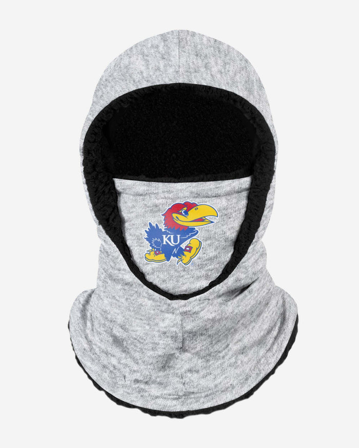 Kansas Jayhawks Heather Grey Big Logo Hooded Gaiter FOCO - FOCO.com