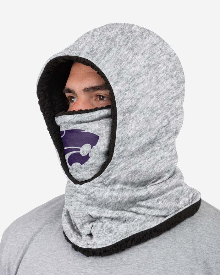 Kansas State Wildcats Heather Grey Big Logo Hooded Gaiter FOCO - FOCO.com