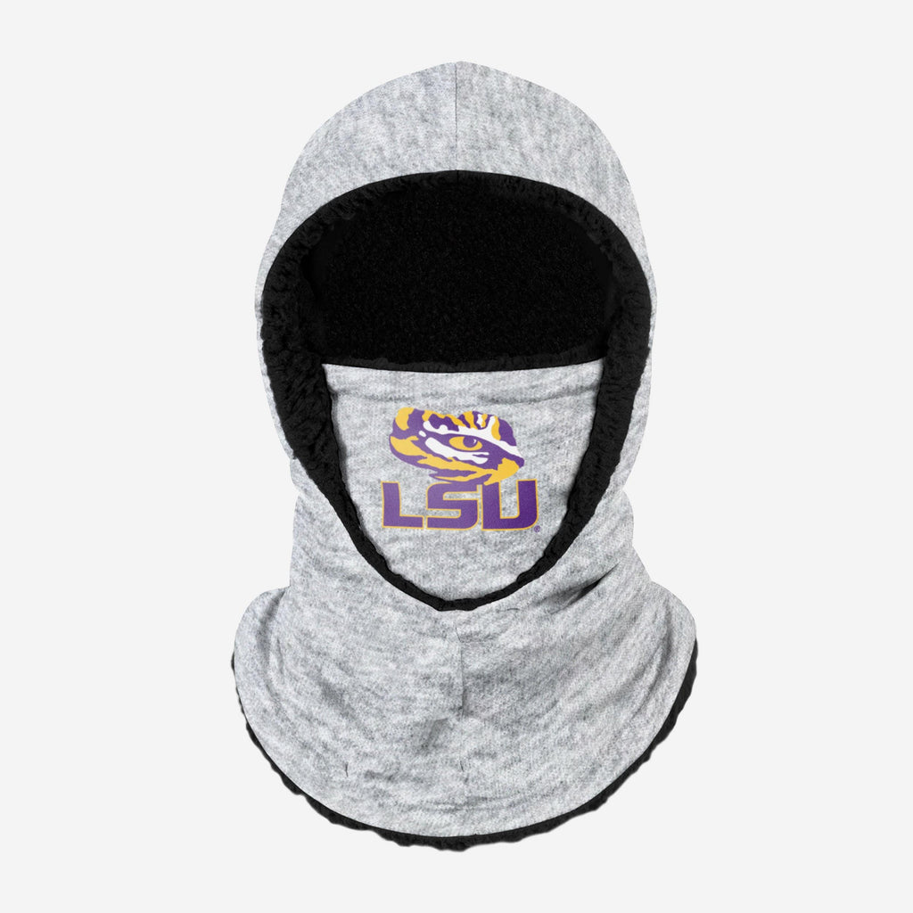 LSU Tigers Heather Grey Big Logo Hooded Gaiter FOCO Adult - FOCO.com