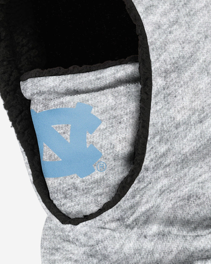 North Carolina Tar Heels Heather Grey Big Logo Hooded Gaiter FOCO - FOCO.com