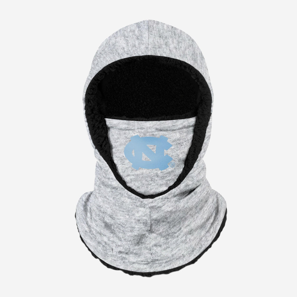North Carolina Tar Heels Heather Grey Big Logo Hooded Gaiter FOCO - FOCO.com