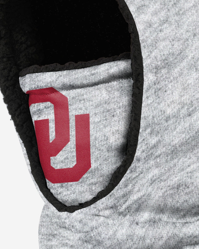 Oklahoma Sooners Heather Grey Big Logo Hooded Gaiter FOCO - FOCO.com