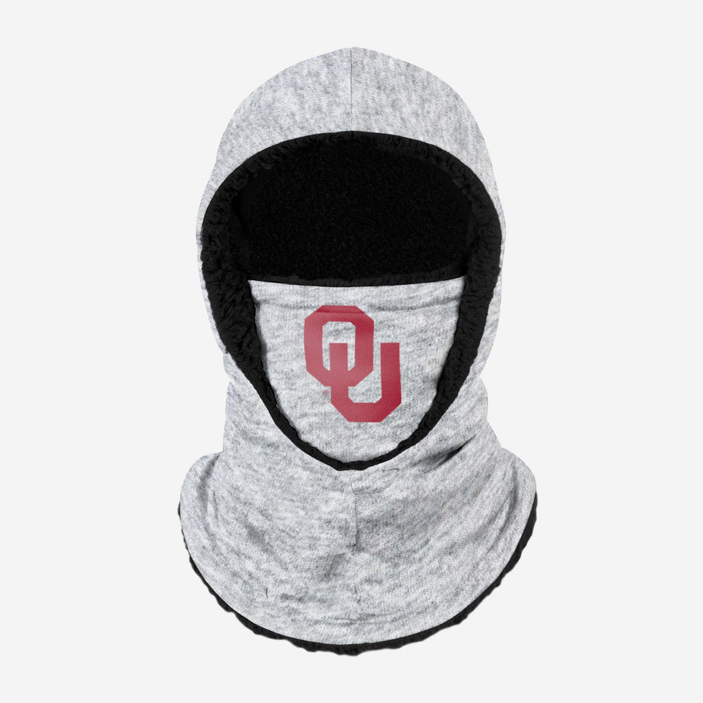 Oklahoma Sooners Heather Grey Big Logo Hooded Gaiter FOCO Adult - FOCO.com