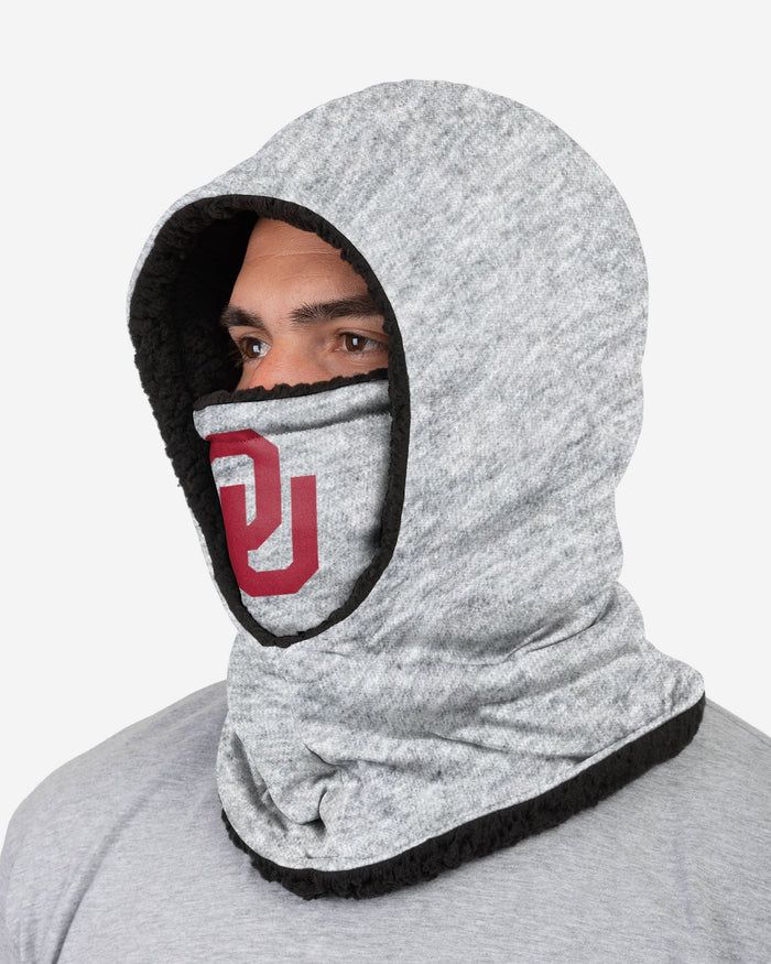 Oklahoma Sooners Heather Grey Big Logo Hooded Gaiter FOCO - FOCO.com