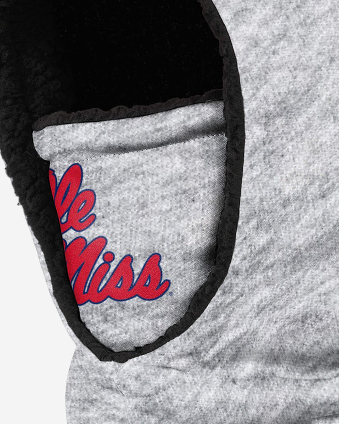 Ole Miss Rebels Heather Grey Big Logo Hooded Gaiter FOCO - FOCO.com