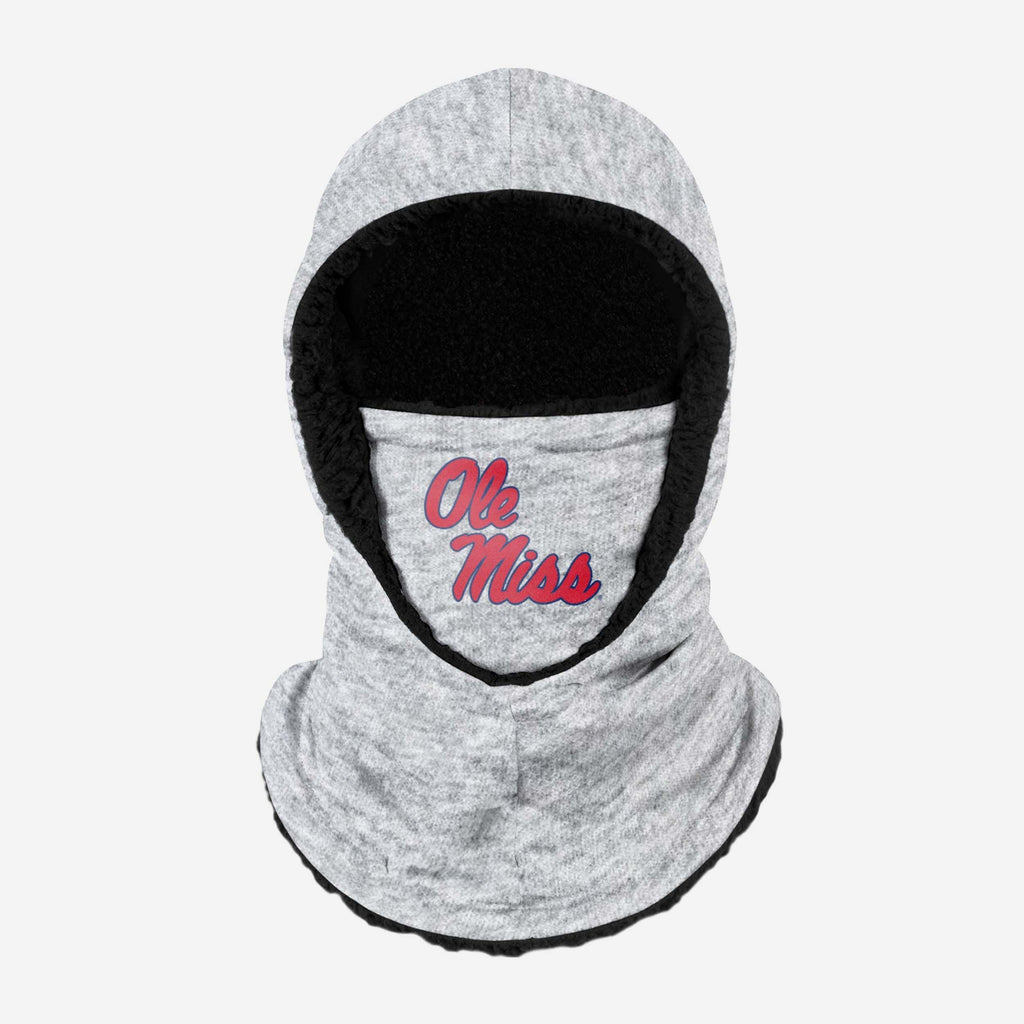 Ole Miss Rebels Heather Grey Big Logo Hooded Gaiter FOCO - FOCO.com