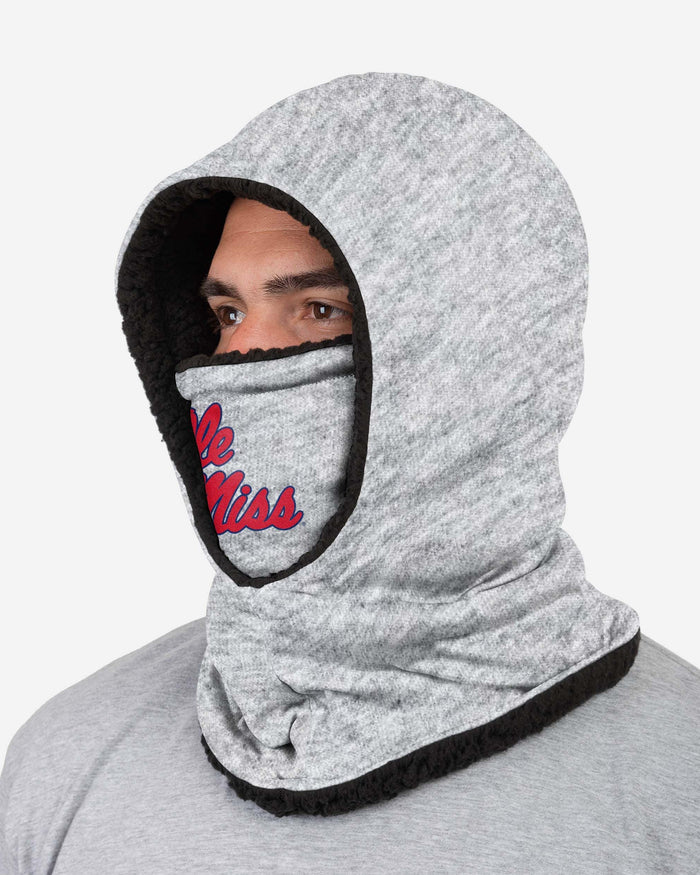 Ole Miss Rebels Heather Grey Big Logo Hooded Gaiter FOCO - FOCO.com