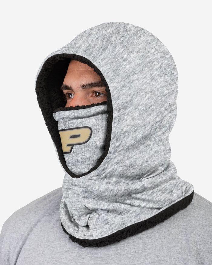 Purdue Boilermakers Heather Grey Big Logo Hooded Gaiter FOCO - FOCO.com