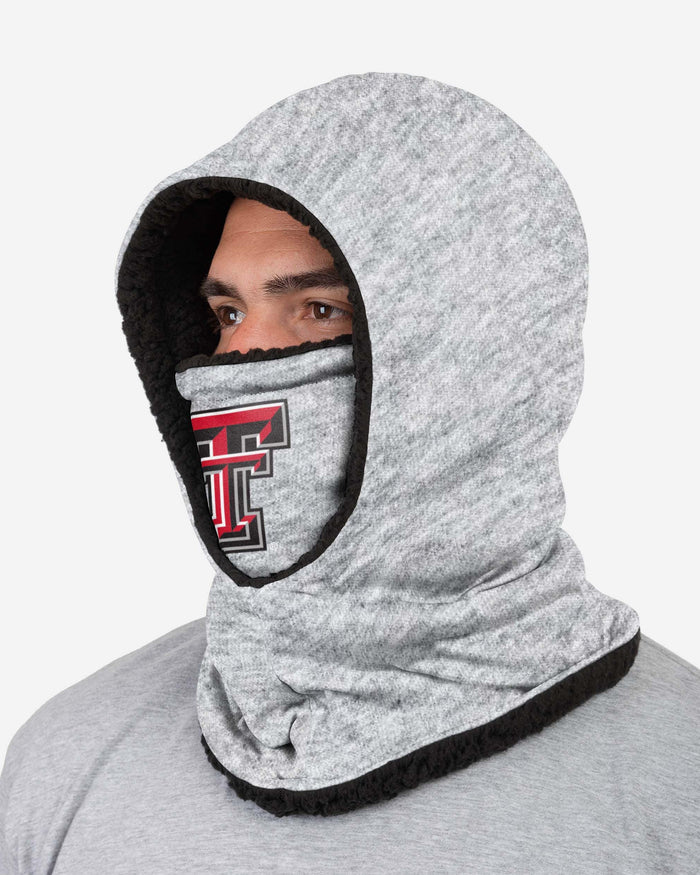 Texas Tech Red Raiders Heather Grey Big Logo Hooded Gaiter FOCO - FOCO.com