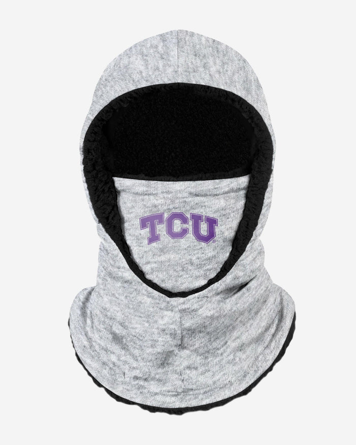 TCU Horned Frogs Heather Grey Big Logo Hooded Gaiter FOCO - FOCO.com