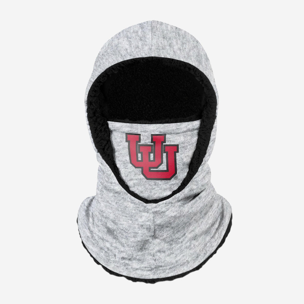 Utah Utes Heather Grey Big Logo Hooded Gaiter FOCO - FOCO.com