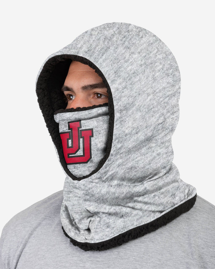 Utah Utes Heather Grey Big Logo Hooded Gaiter FOCO - FOCO.com