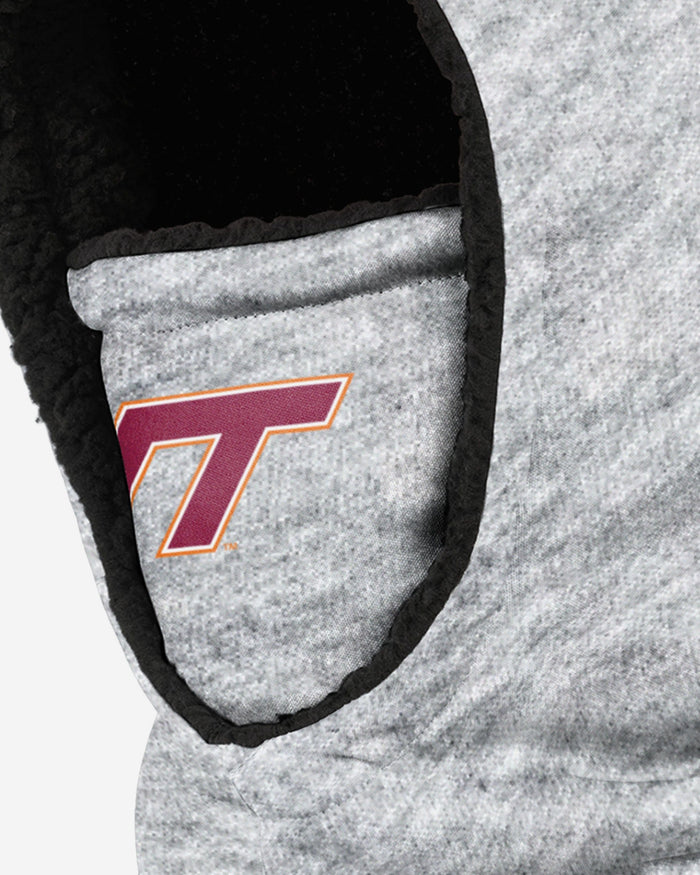 Virginia Tech Hokies Heather Grey Big Logo Hooded Gaiter FOCO - FOCO.com