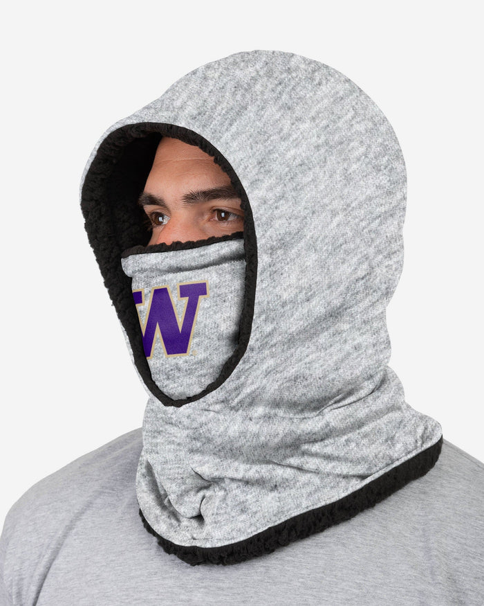 Washington Huskies Heather Grey Big Logo Hooded Gaiter FOCO - FOCO.com