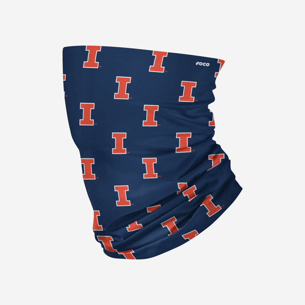Illinois Fighting Illini Mini Print Logo Gaiter Scarf FOCO - FOCO.com