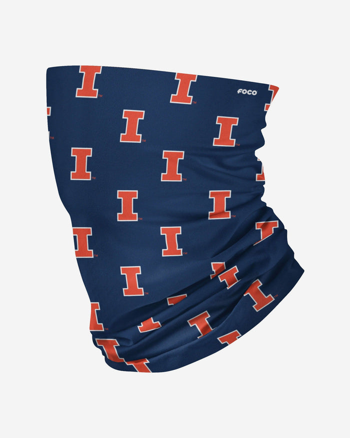 Illinois Fighting Illini Mini Print Logo Gaiter Scarf FOCO - FOCO.com