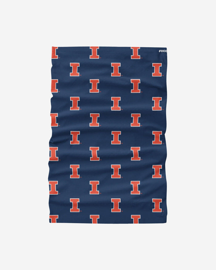 Illinois Fighting Illini Mini Print Logo Gaiter Scarf FOCO - FOCO.com