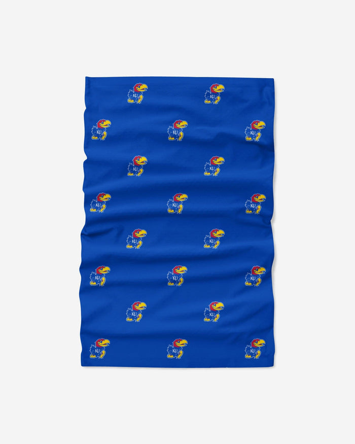 Kansas Jayhawks Mini Print Logo Gaiter Scarf FOCO - FOCO.com