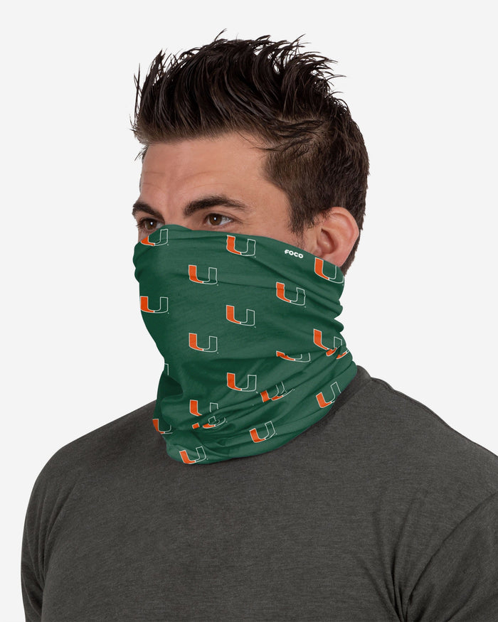 Miami Hurricanes Mini Print Logo Gaiter Scarf FOCO - FOCO.com