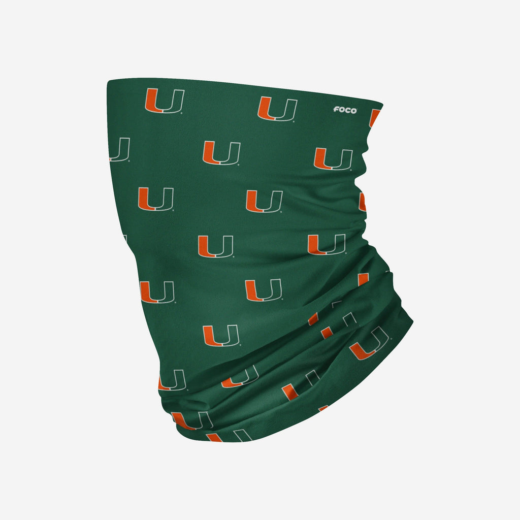 Miami Hurricanes Mini Print Logo Gaiter Scarf FOCO - FOCO.com