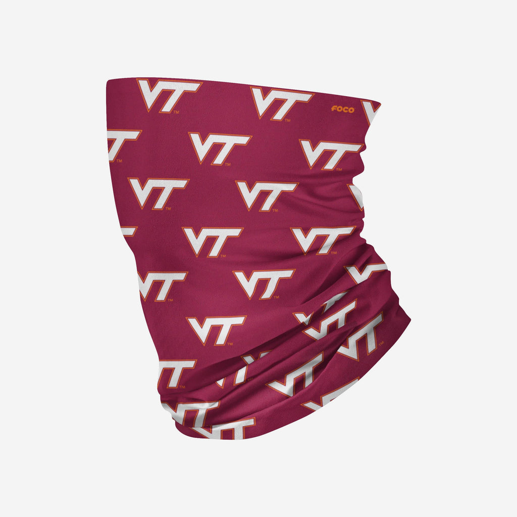 Virginia Tech Hokies Mini Print Logo Gaiter Scarf FOCO - FOCO.com