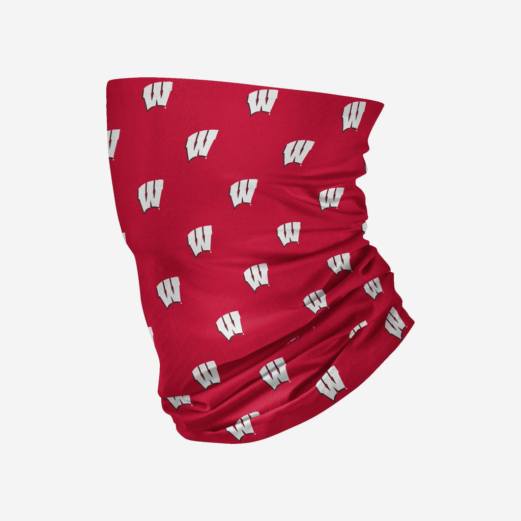 Wisconsin Badgers Mini Print Logo Gaiter Scarf FOCO - FOCO.com