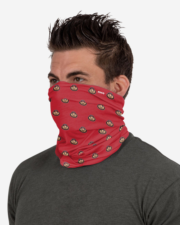 Brutus Buckeye Ohio State Buckeyes Mini Print Mascot Gaiter Scarf FOCO - FOCO.com