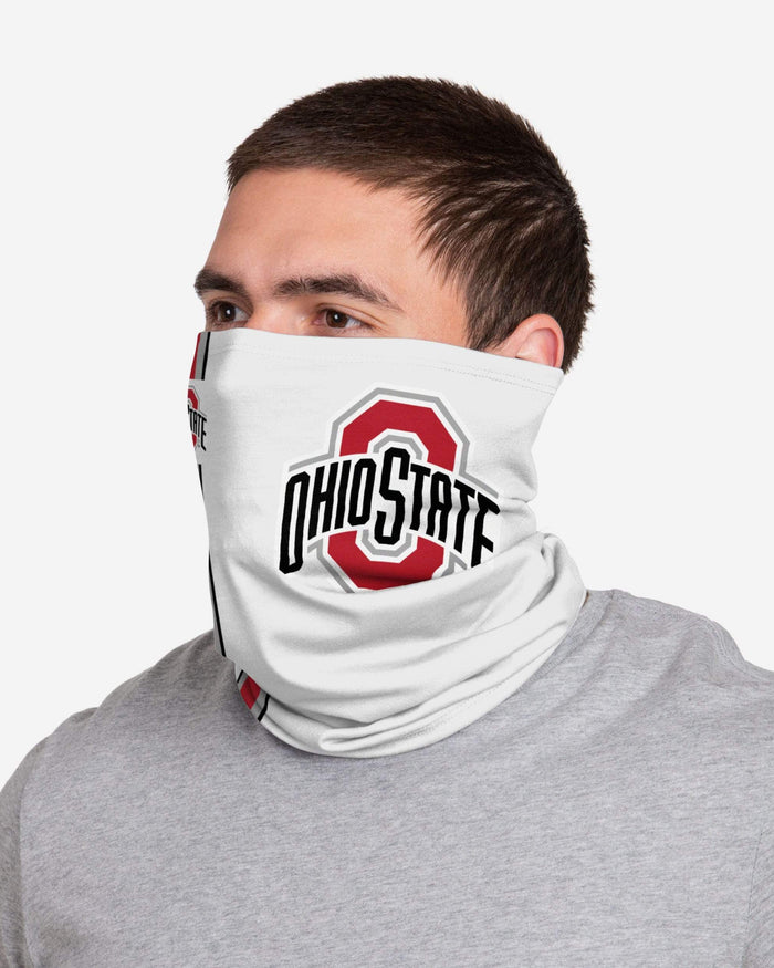 Ohio State Buckeyes On-Field Sideline Logo White Gaiter Scarf FOCO - FOCO.com