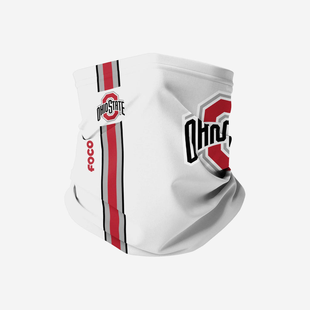 Ohio State Buckeyes On-Field Sideline Logo White Gaiter Scarf FOCO - FOCO.com