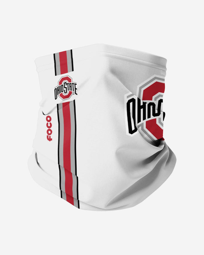 Ohio State Buckeyes On-Field Sideline Logo White Gaiter Scarf FOCO - FOCO.com