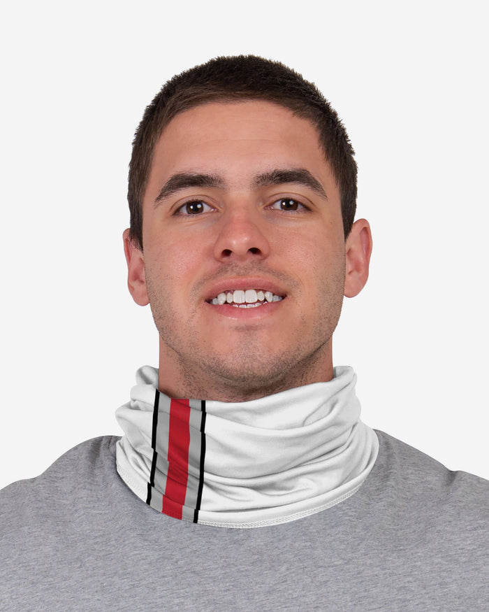 Ohio State Buckeyes On-Field Sideline Logo White Gaiter Scarf FOCO - FOCO.com