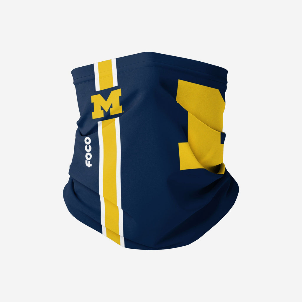 Michigan Wolverines On-Field Sideline Stripe Gaiter Scarf FOCO - FOCO.com